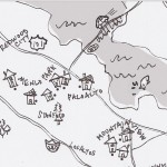 A portion of a hand drawn map of our CSA pick up locations.